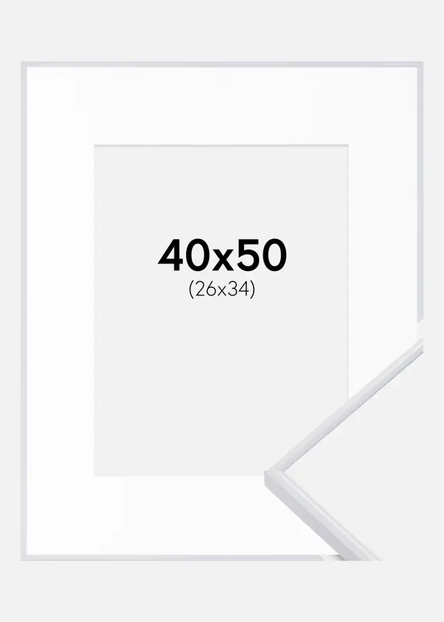 Rama Visby Biały 40x50 cm - Passe-patrout Biały 27x35 cm