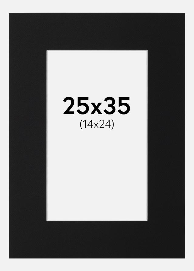 Passe-patrout Czarny Standard (Biały Rdzeń) 25x35 cm (14x24)