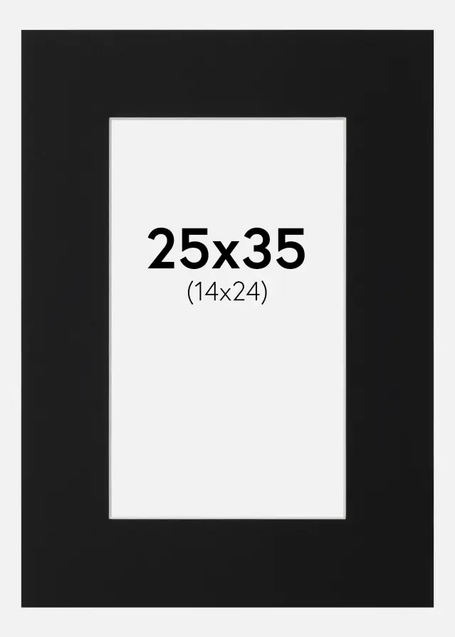 Passe-patrout Czarny Standard (Biały Rdzeń) 25x35 cm (14x24)