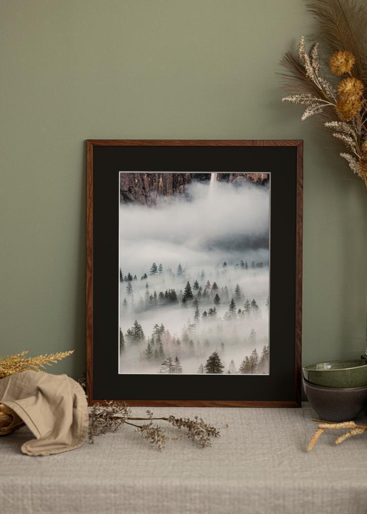 Rama Galant Orzech 40x40 cm - Passe-patrout Czarny 32x32 cm