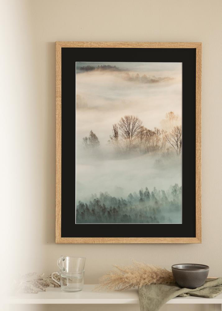 Rama Fiorito Jasny Dąb 30x40 cm - Passe-patrout Czarny 8x12 inches