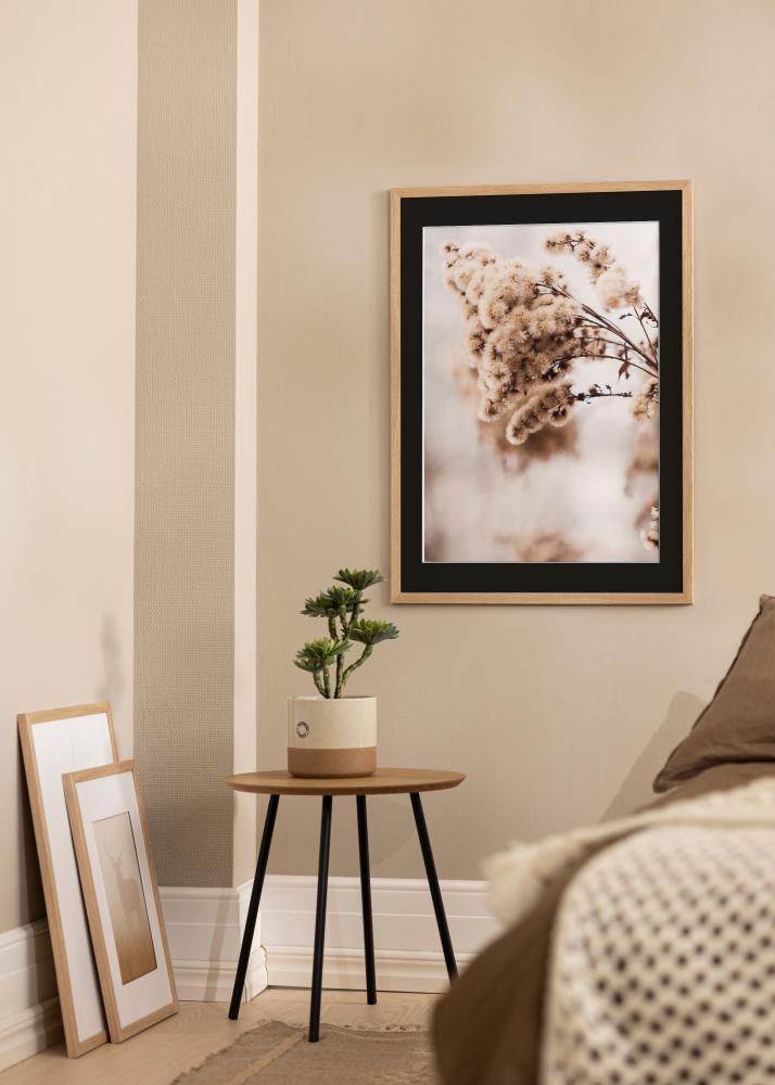 Rama Stylowy Dąb 20x30 cm - Passe-patrout Czarny 15x21 cm (A5)