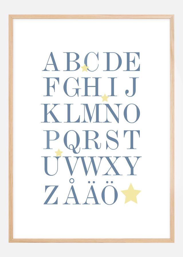 ABC - Niebieski/Beżowy Plakat