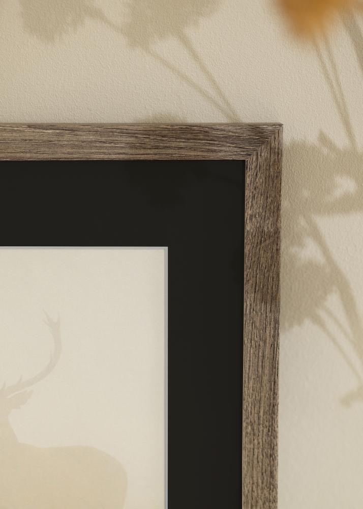 Rama Fiorito Orzech 30x40 cm - Passe-patrout Czarny 21x30 cm