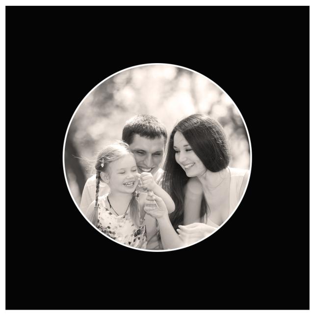 Passe-patrout Okrągły Czarny 18x18 cm (11,5x11,5 cm)