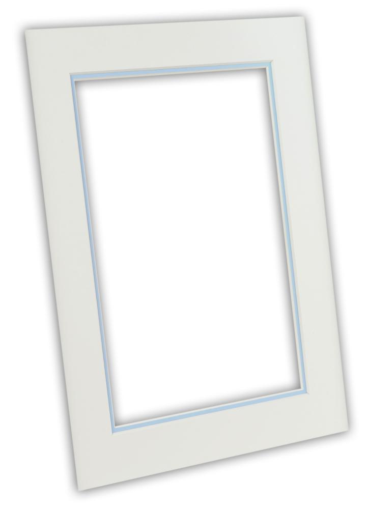 Passe-patrout dwa warstwa - Biały/Jasnoniebieski