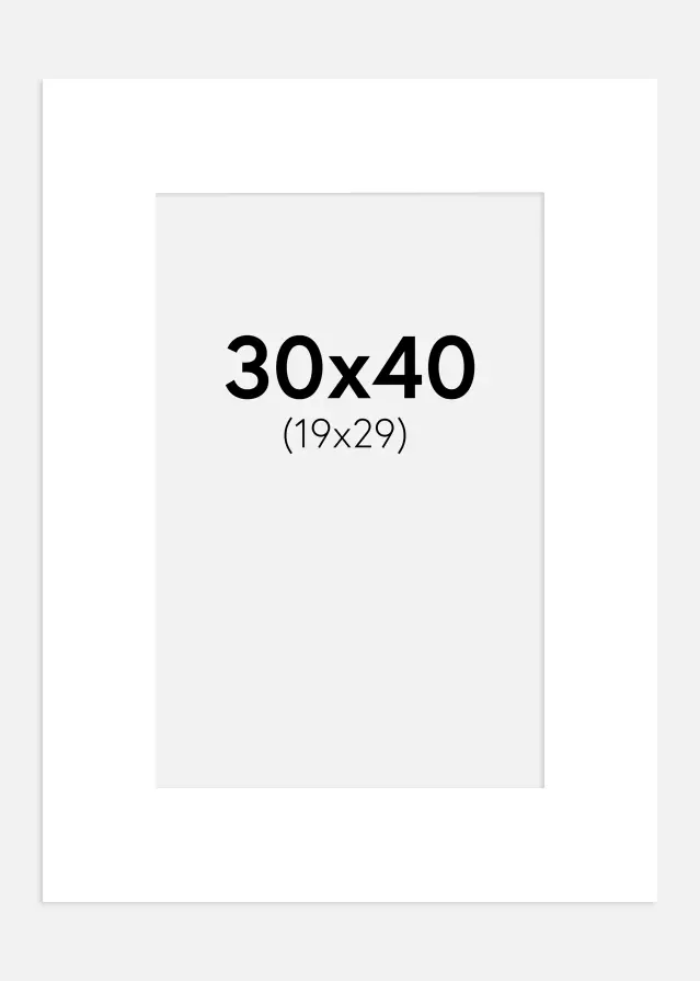 Passe-patrout Kredowobiały 30x40 cm (19x29 cm)