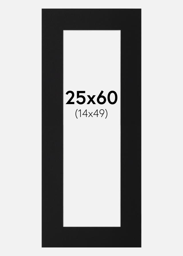 Passe-patrout Czarny Standard (Biały Rdzeń) 25x60 cm (14x49)