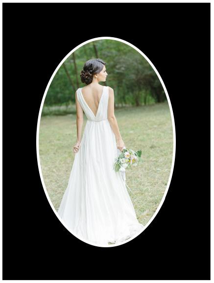 Passe-patrout Czarny Owalny Biały środek 24x30 cm (17x23)