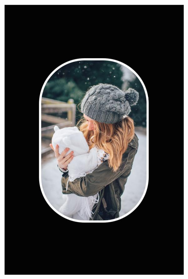 Passe-patrout Czarny Zaokrąglone rogi 13x18 cm (8x11 cm)