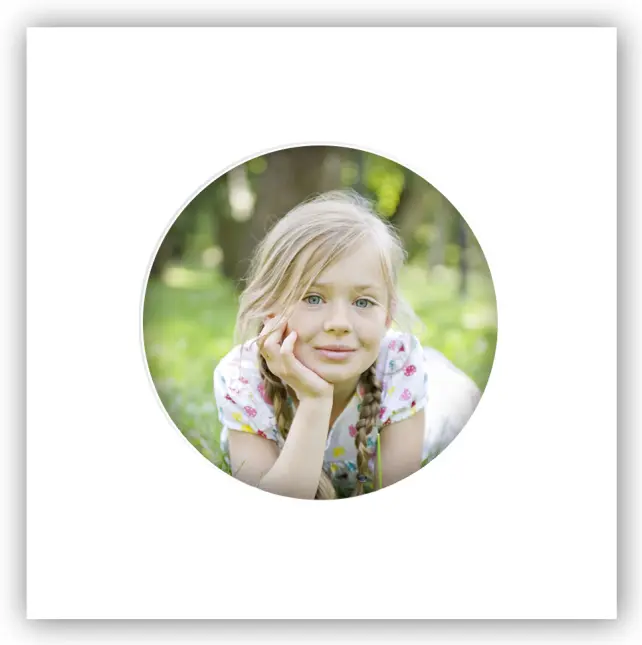 Passe-patrout Okrągły Biały 18x18 cm (11,5x11,5 cm)