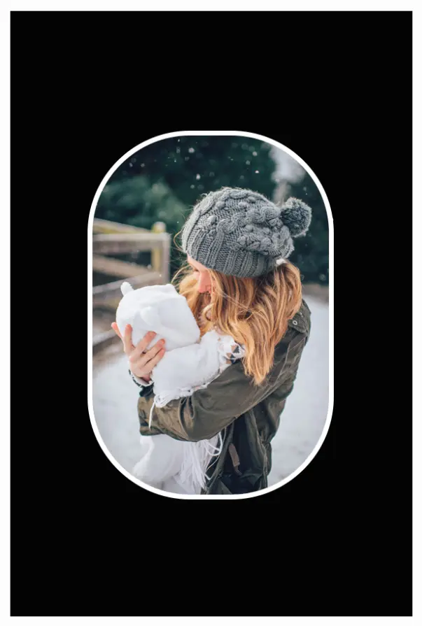 Passe-patrout Czarny Zaokrąglone rogi 10x15 cm (6x9 cm)