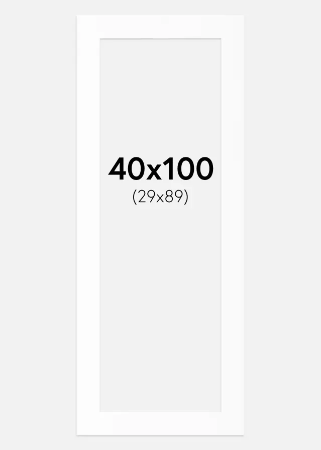 Passe-patrout Biały Standard Biały środek 40x100 cm (29x89)