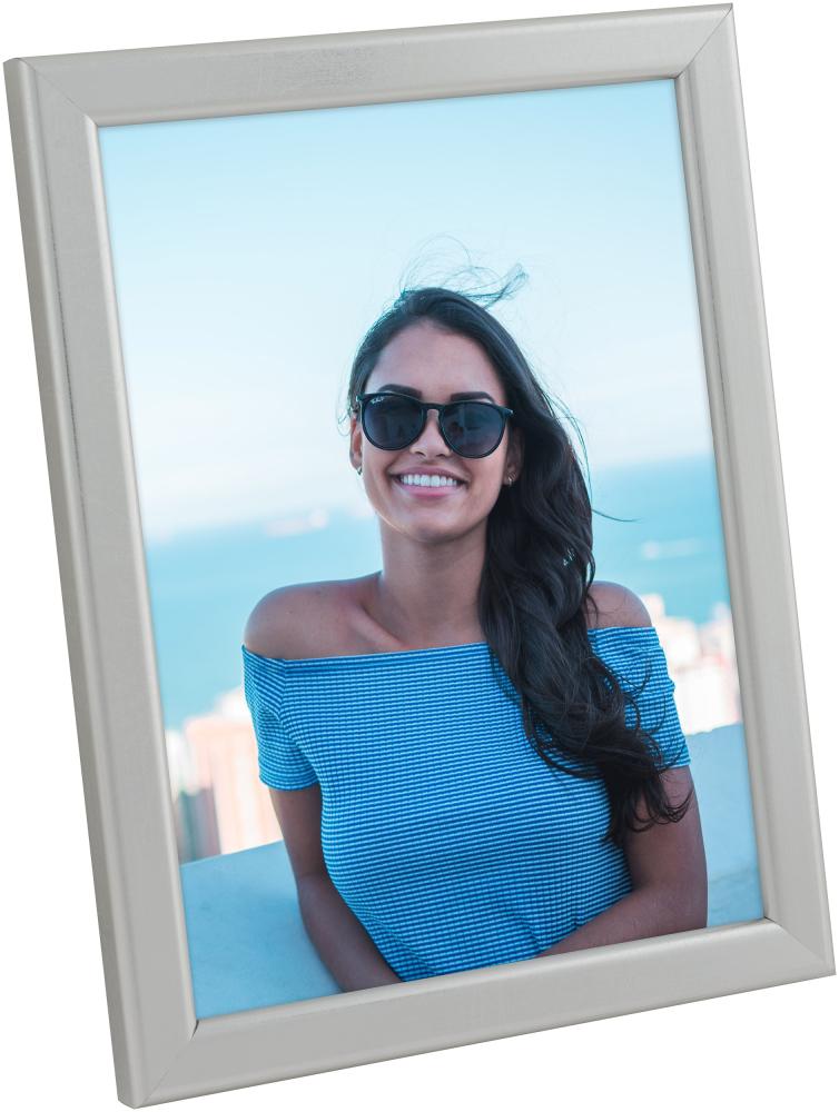 Rama Slim Matowy Szkło antyrefleksyjne Srebrny 15x20 cm