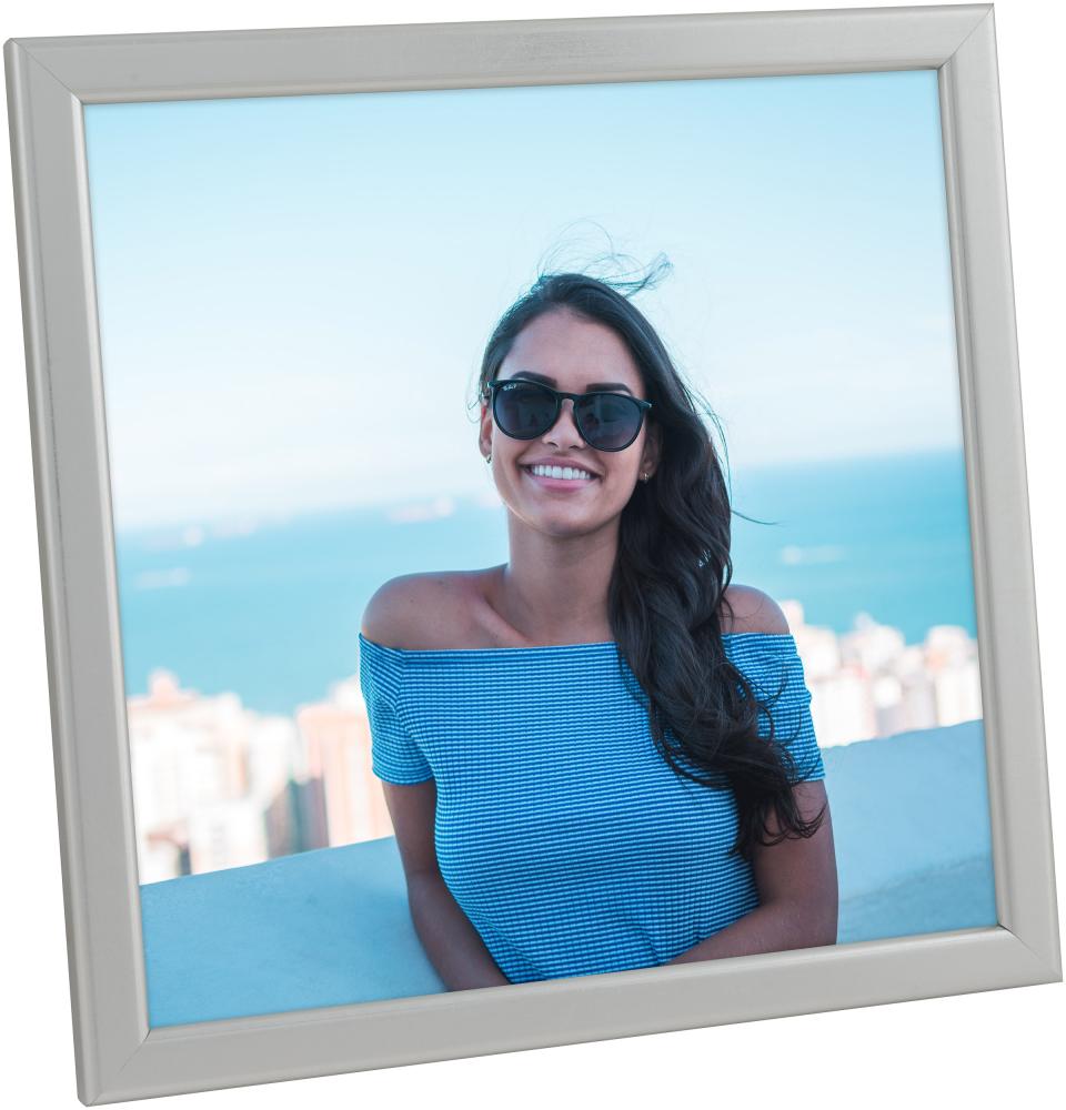 Rama Slim Matowy Szkło antyrefleksyjne Srebrny 18x18 cm