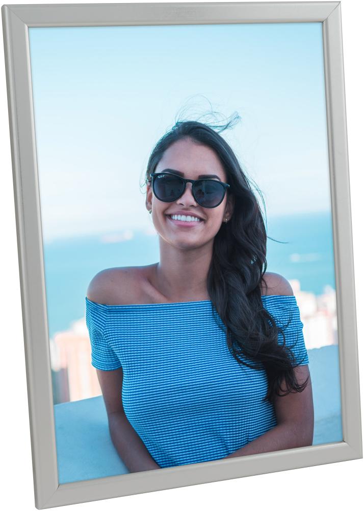 Rama Slim Matowy Szkło antyrefleksyjne Srebrny 18x24 cm