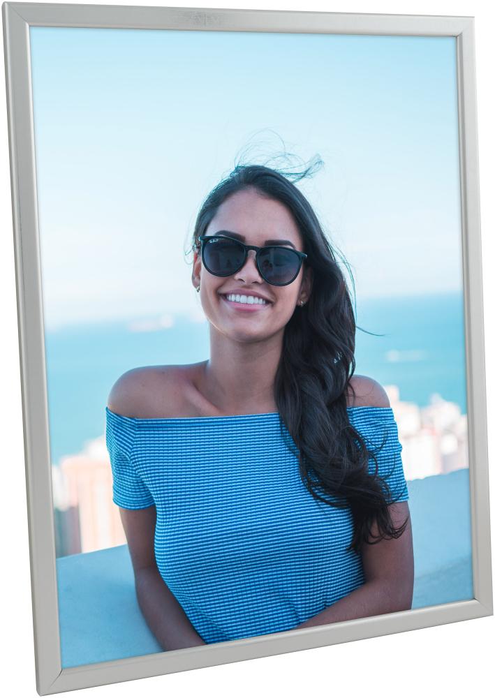 Rama Slim Matowy Szkło antyrefleksyjne Srebrny 30x40 cm