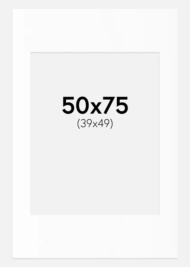 Passe-patrout Biały Standard Biały środek 50x75 cm (39x49)
