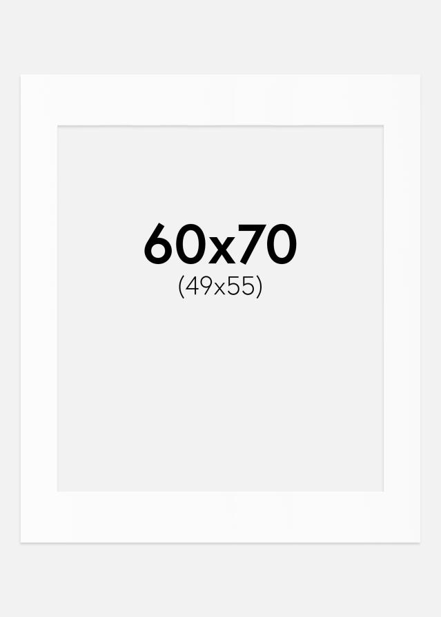 Passe-patrout Biały Standard Biały środek 60x70 cm (49x55)