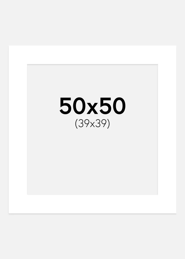 Passe-patrout Kredowobiały 50x50 cm (39x39 cm)