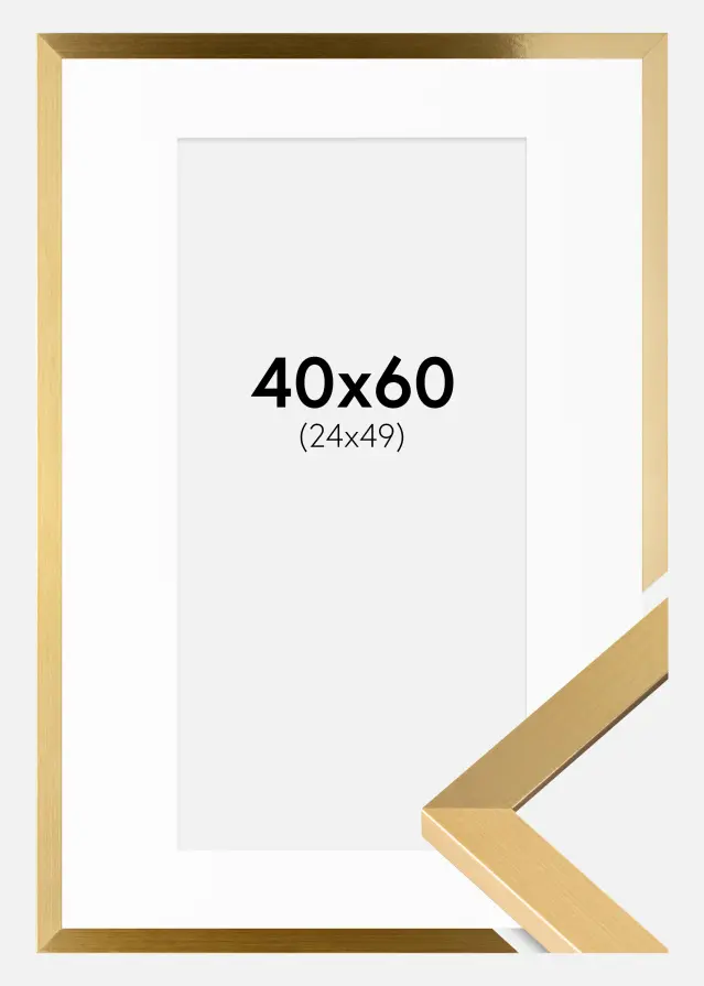 Rama Selection Złoty 40x60 cm - Passe-patrout Biały 25x50 cm
