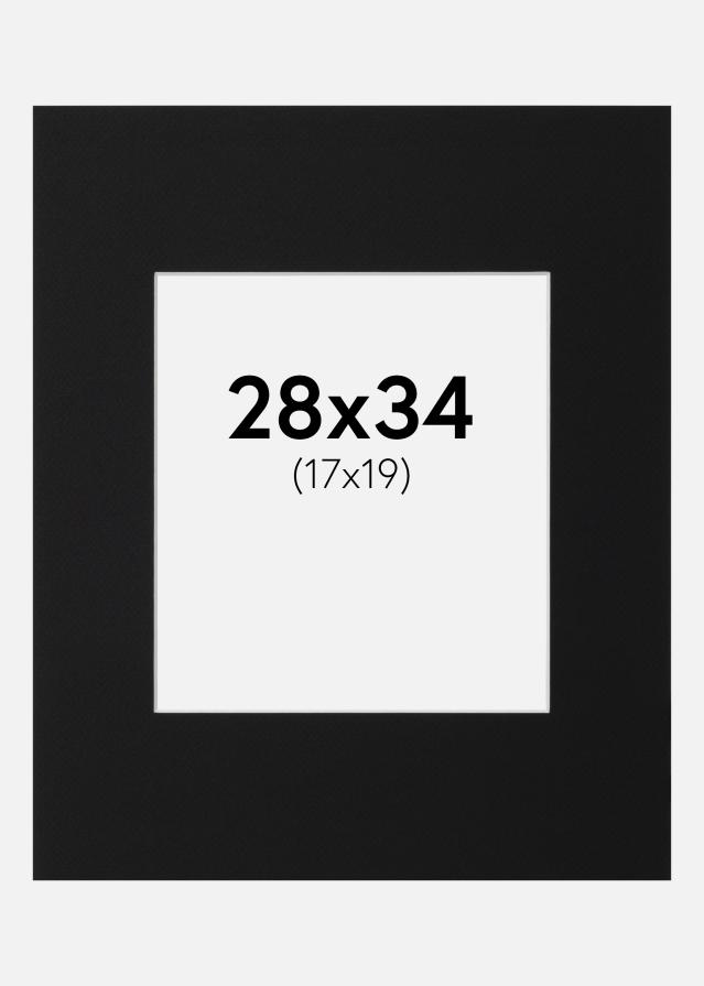 Passe-patrout Czarny Standard (Biały Rdzeń) 28x34 cm (17x19)