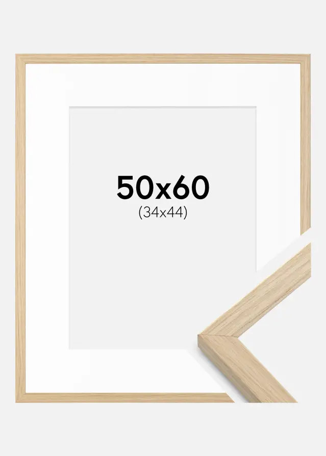 Rama Grimsåker Dąb 50x60 cm - Passe-patrout Biały 35x45 cm