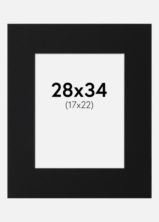 Passe-patrout Czarny Standard (Biały Rdzeń) 28x34 cm (17x22)