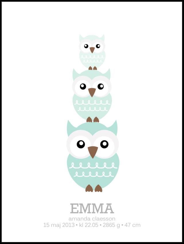 Owls Birth Plakat II Green