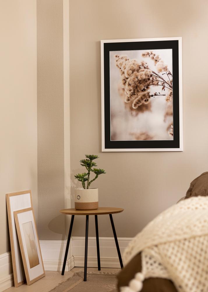 Rama Stylowy Biały 40x50 cm - Passe-patrout Czarny 29,7x42 cm (A3)