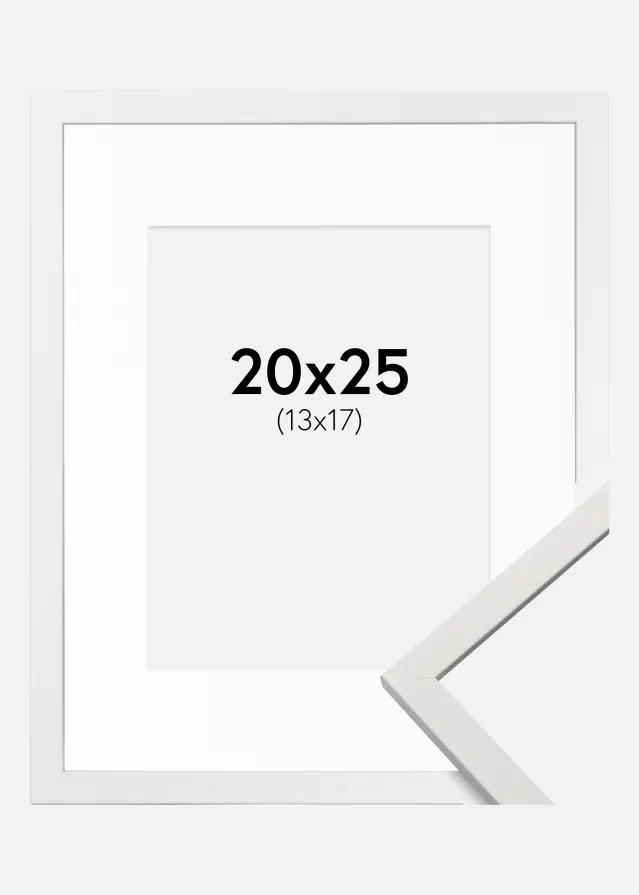 Rama Edsbyn Biały 20x25 cm - Passe-patrout Biały 14x18 cm