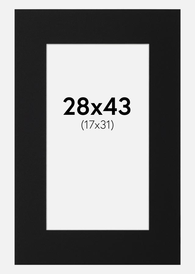 Passe-patrout Czarny Standard (Biały Rdzeń) 28x43 cm (17x31)
