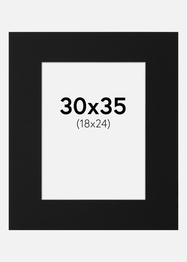 Passe-patrout Czarny Standard (Biały Rdzeń) 30x35 cm (18x24)