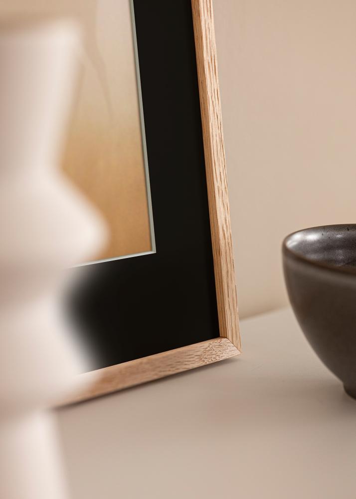 Rama Oslo Dąb 30x40 cm - Passe-patrout Czarny 18x27 cm