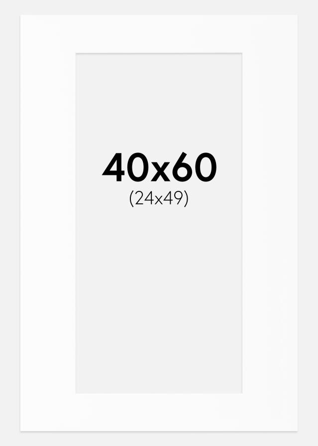 Passe-patrout Biały Standard Biały środek 40x60 cm (24x49)