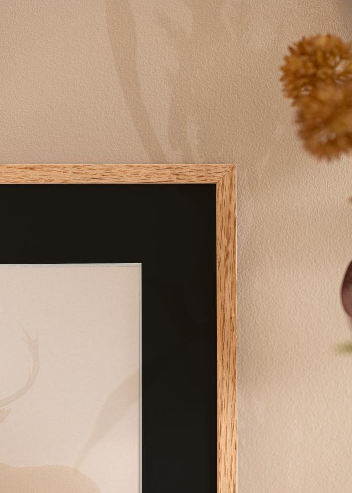 Rama Oslo Dąb 30x40 cm - Passe-patrout Czarny 18x27 cm