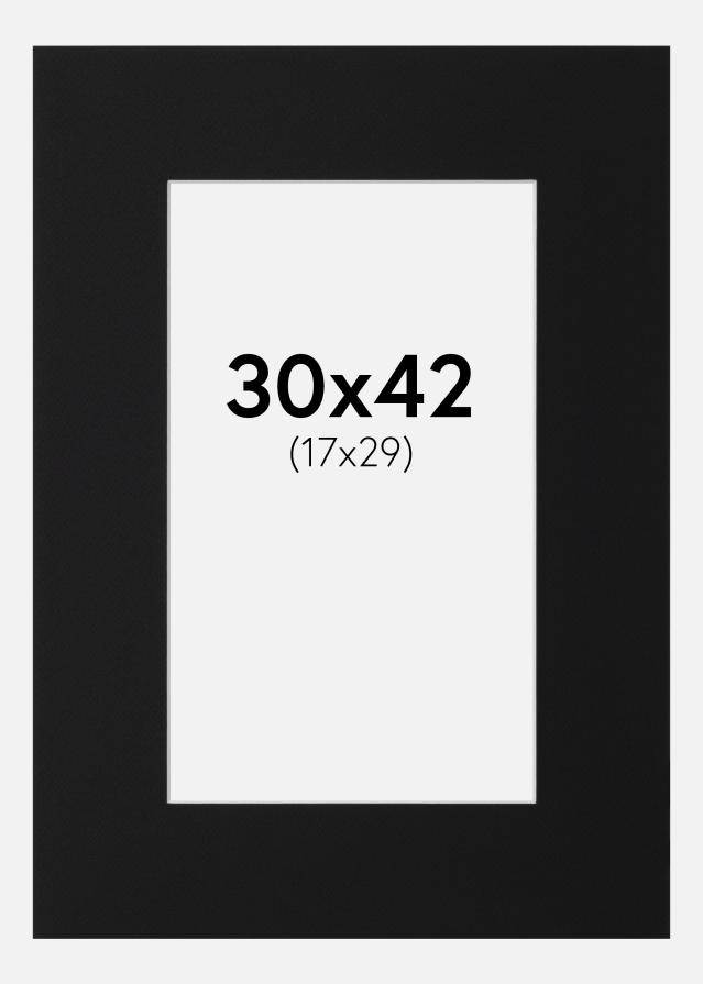 Passe-patrout Czarny Standard (Biały Rdzeń) 30x42 cm (17x29)