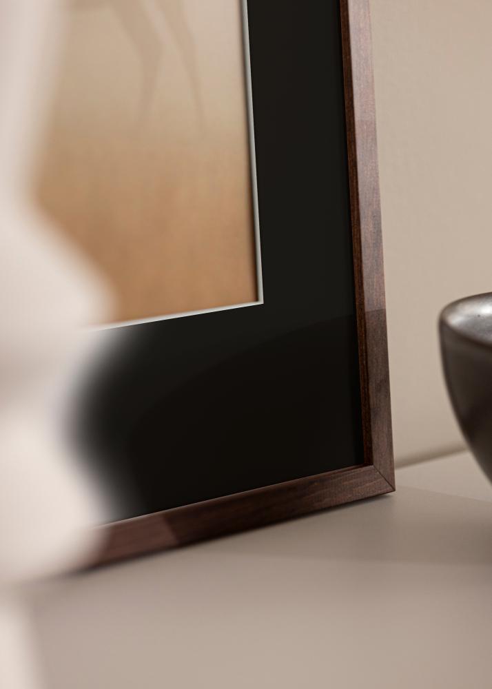 Rama Galant Orzech 40x40 cm - Passe-patrout Czarny 32x32 cm