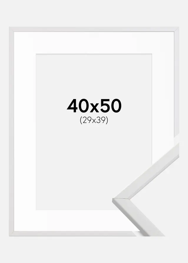 Rama Galant Biały 40x50 cm - Passe-patrout Biały 30x40 cm