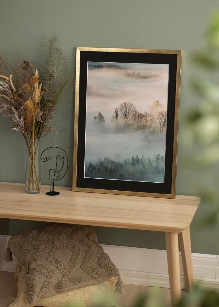 Rama Stylowy Złoty 20x30 cm - Passe-patrout Czarny 15x21 cm (A5)