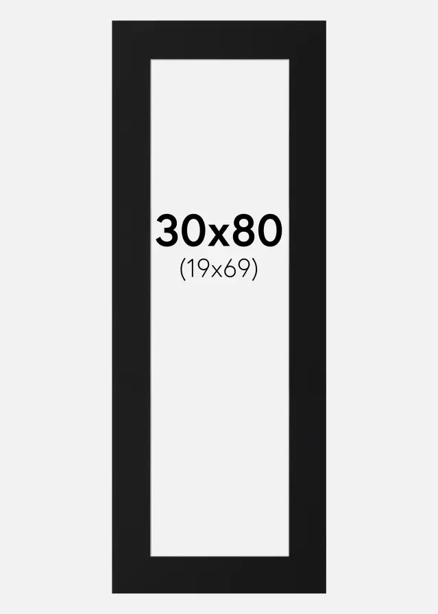 Passe-patrout Czarny Standard (Biały Rdzeń) 30x80 cm (19x69)