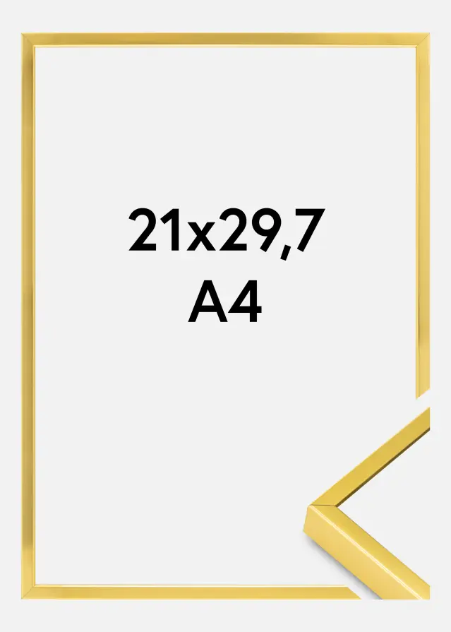 Rama aluminiowa Szkło akrylowe Złoty 21x29,7 cm (A4)