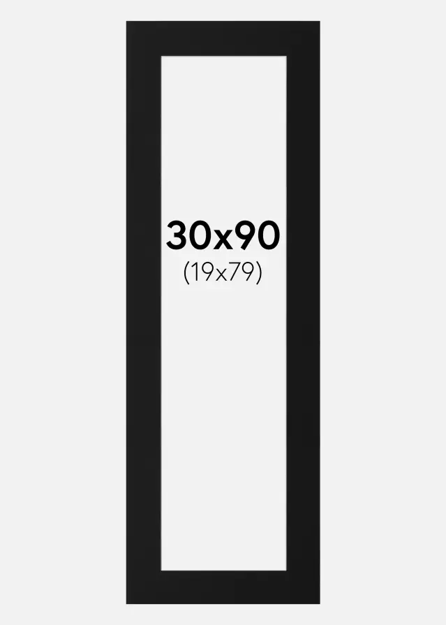 Passe-patrout Czarny Standard (Biały Rdzeń) 30x90 cm (19x79)