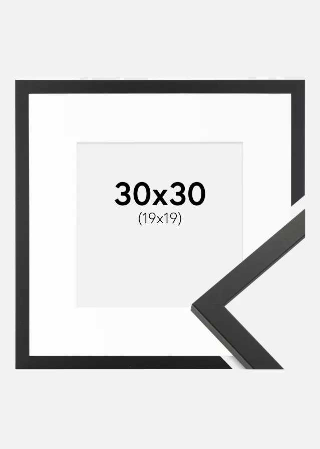 Rama Trendy Czarny 30x30 cm - Passe-patrout Biały 20x20 cm