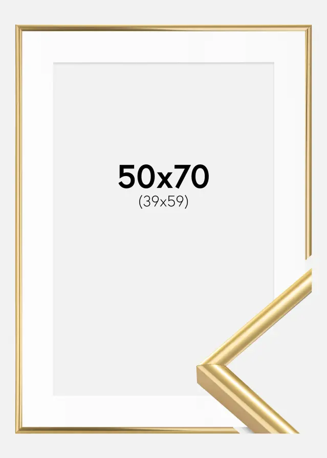 Rama Victoria Złoty 50x70 cm - Passe-patrout Biały 40x60 cm