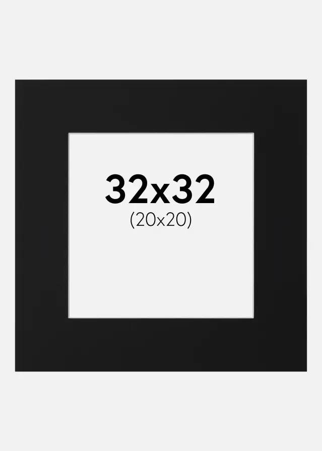 Passe-patrout Czarny Standard (Biały Rdzeń) 32x32 cm (20x20)