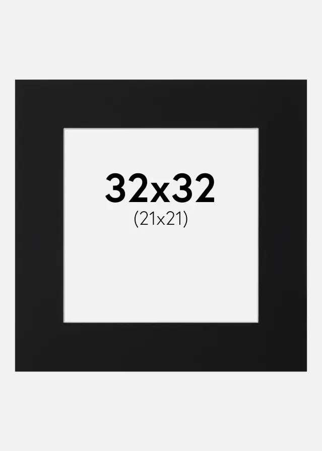 Passe-patrout Czarny Standard (Biały Rdzeń) 32x32 cm (21x21)