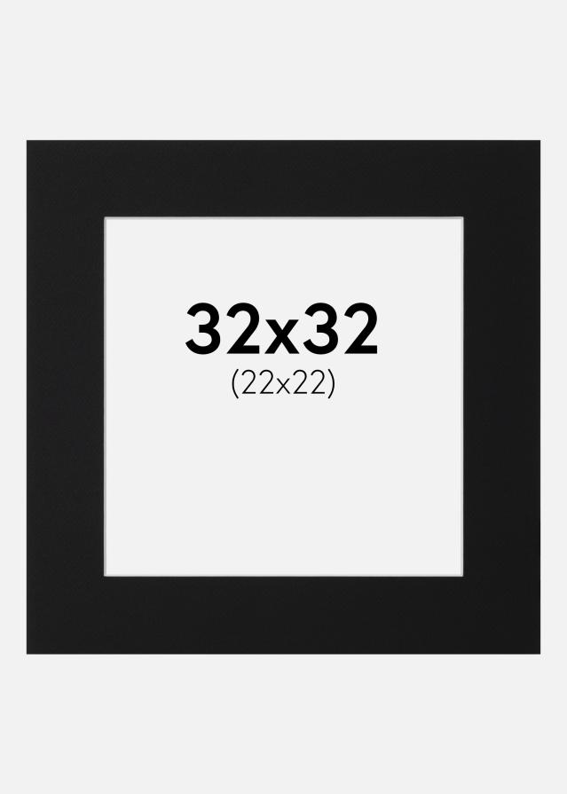 Passe-patrout Czarny Standard (Biały Rdzeń) 32x32 cm (22x22)