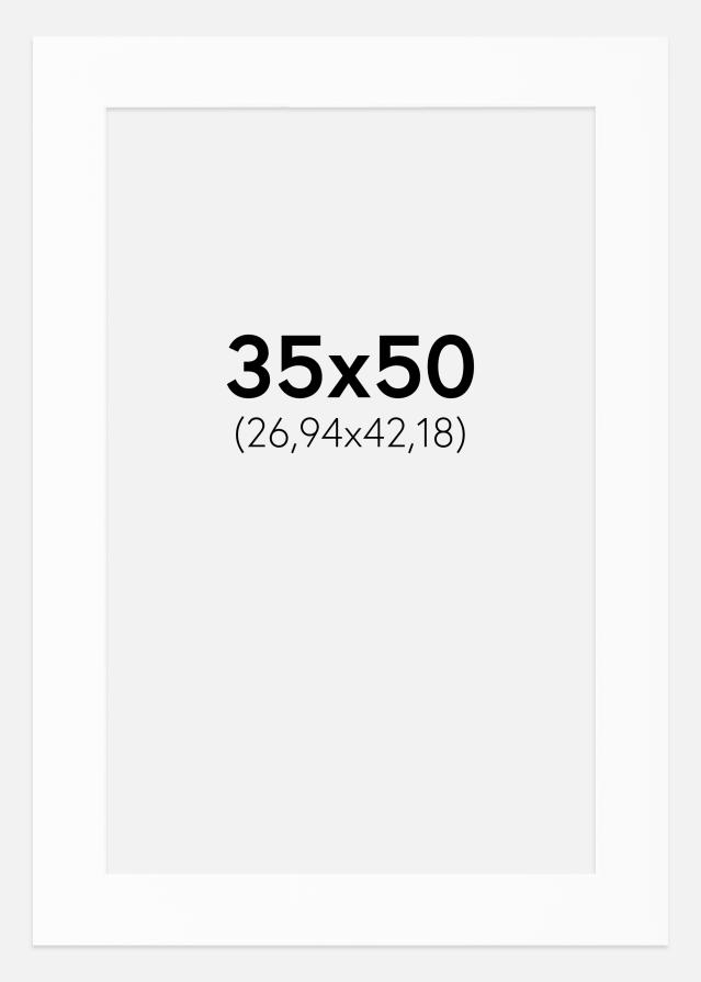 Passe-patrout Biały Standard Biały środek 35x50 cm (26,94x42,18)