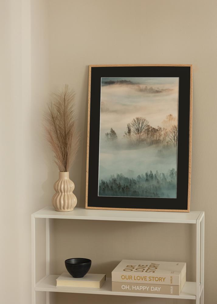 Rama Wąski Dąb 40x50 cm - Passe-patrout Czarny 12x16 inches